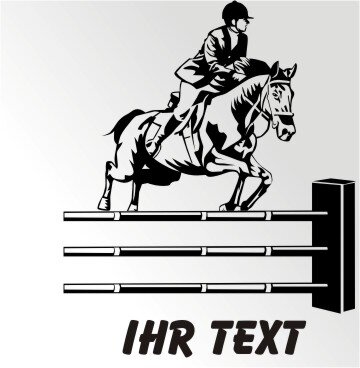 Pferde Reitsport Aufkleber, Reitsportaufkleber mit Text. MO12