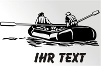 Schlauchboot Aufkleber Rafting Sport mit Text