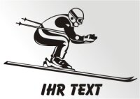Skifahrer Aufkleber Autoaufkleber mit Text. MO07