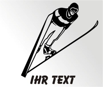Skifahrer Aufkleber Ski Autoaufkleber mit Text. MO08