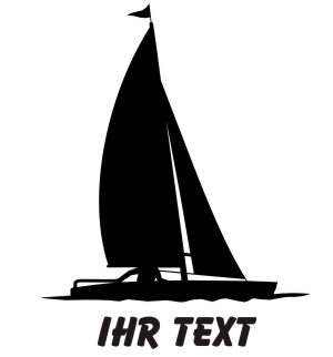 Segelboot Sport Aufkleber Autoaufkleber mit Text