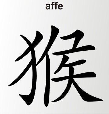 Aufkleber China Zeichen Affe Chinazeichen Sticker