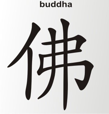 Aufkleber China Zeichen Buddha Chinazeichen Sticker