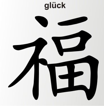 Aufkleber China Zeichen Glück Chinazeichen Sticker, 5,90