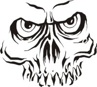 Totenkopf Wandtattoo, Skull Walltattoo MO07