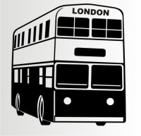 Doppeldeckerbus London Wandtattoo, Walltattoo Double Decker Bus