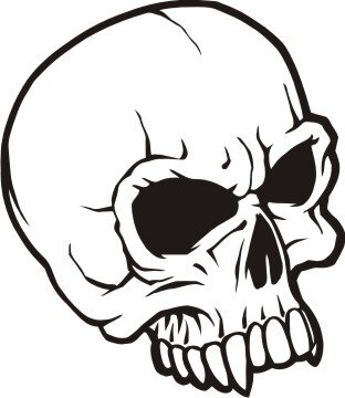 Totenkopf Wandtattoo, Skull Walltattoo MO20