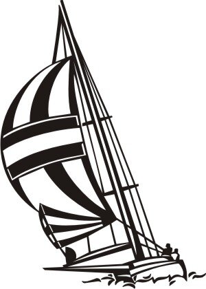 MO01 Segelboot Wandtattoo, Schiff Walltattoo Sailboat als Wandaufkleber