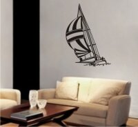 MO01 Segelboot Wandtattoo, Schiff Walltattoo Sailboat als...