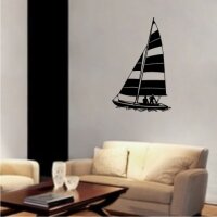 MO02 Segelboot Wandtattoo, Schiff Walltattoo Sailboat als Wandaufkleber