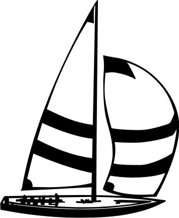 MO06 Segelboot Wandtattoo, Schiff Walltattoo Sailboat als Wandaufkleber