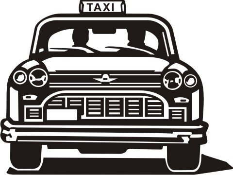 Taxi Wandtattoo, Walltattoo Taxi Auto als Wandaufkleber