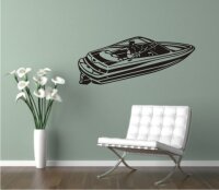 MO01 Rennboot Wandtattoo, Walltattoo Speedboat als Wandaufkleber