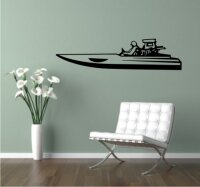 MO02 Rennboot Wandtattoo, Walltattoo Speedboat als...