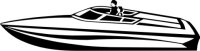 MO03 Rennboot Wandtattoo, Walltattoo Speedboat als Wandaufkleber