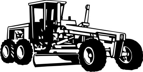 Grader Wandtattoo, Baumaschinen Walltattoo