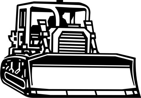 Bulldozer Wandtattoo, Planierraupe Baumaschinen MO02, 8,20