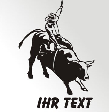 Bull Reiter Aufkleber Autoaufkleber mit Text