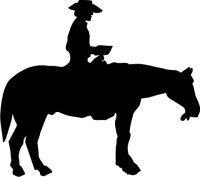 MO01 Pferd und Cowboy Wandtattoo Pferd und Reiter Wandaufkleber