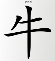 Rind China Zeichen Aufkleber Chinazeichen Sticker