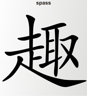 Spass China Zeichen Aufkleber Chinazeichen Sticker