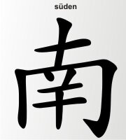 S&uuml;den China Zeichen Aufkleber Chinazeichen Sticker