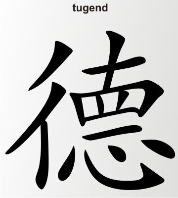 Tugend China Zeichen Aufkleber Chinazeichen Sticker