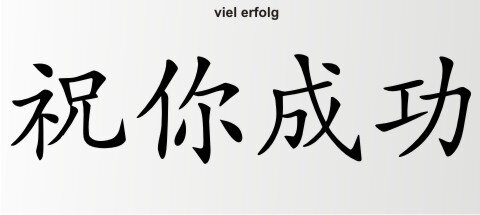 Viel Erfolg China Zeichen Aufkleber Chinazeichen Sticker