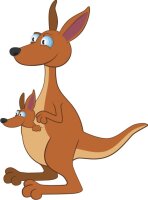 Känguru Wandtattoo mit Digitaldruck