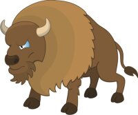 Bison Wandtattoo mit Digitaldruck 