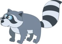 Waschbär Wandtattoo mit Digitaldruck