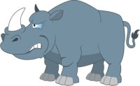 Nashorn Wandtattoo mit Digitaldruck