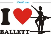 Ich liebe Ballett - I love ballett Aufkleber MO01