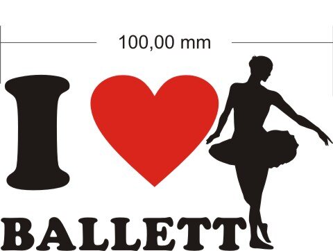 Ich liebe Ballett - I love ballett Aufkleber MO03