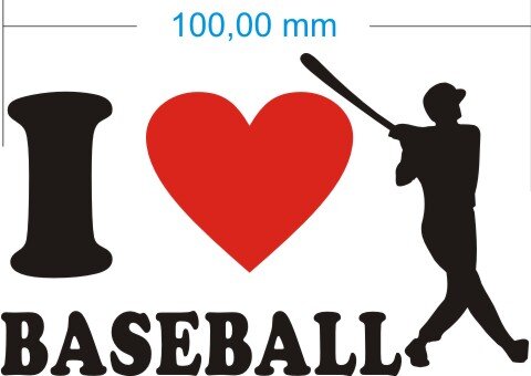 Ich liebe Baseball - I love baseball Aufkleber