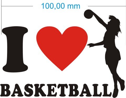 Ich liebe Basketball - I love basketball Aufkleber MO03
