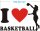Ich liebe Basketball - I love basketball Aufkleber MO03