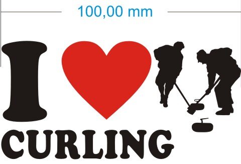 Ich liebe Curling - I love curling Aufkleber