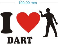 Ich liebe Dart - I love dart Aufkleber
