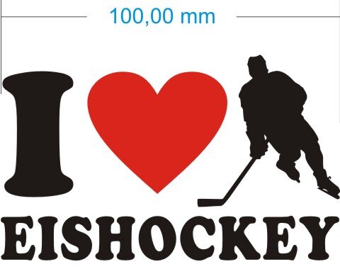 Ich liebe Eishockey - I love eishockey Aufkleber MO02