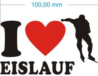 Ich liebe Eislauf - I love eislauf Aufkleber