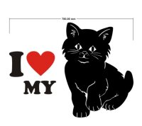 Wandtattoo I Love My Cat - ich liebe meine Katze