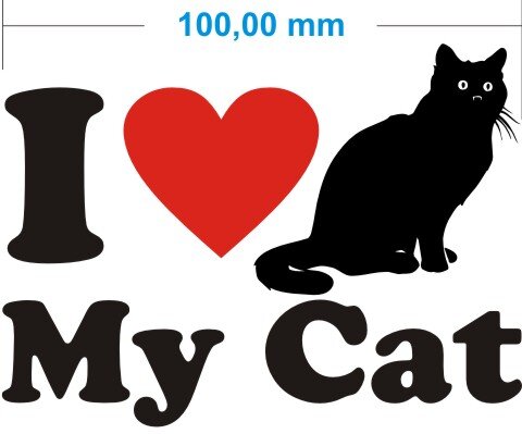 Ich liebe meine Katze - I Love My Cat Aufkleber MO02