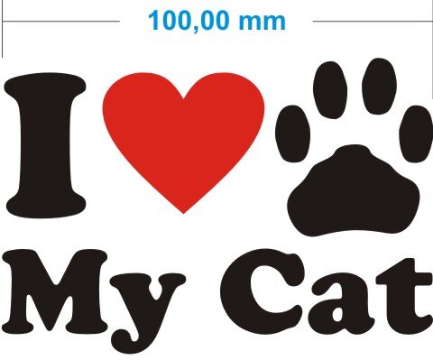 Ich liebe meine Katze - I Love My Cat Katzenpfoten Aufkleber