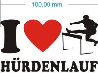 Ich liebe Hürdenlauf - I Love Hürdenlauf Aufkleber