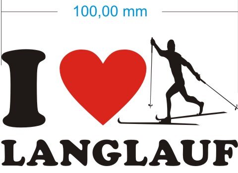 Ich liebe Langlauf - I Love Langlauf Aufkleber