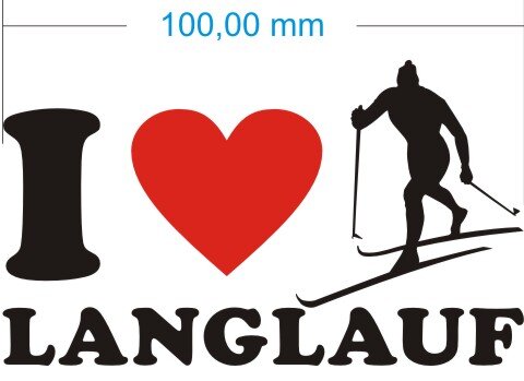 Ich liebe Langlauf - I Love Langlauf Aufkleber MO02