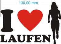 Ich liebe Laufen Joggen - I Love Joggen Aufkleber MO02