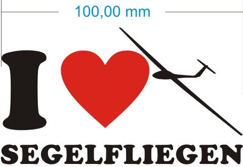 Ich liebe Segelfliegen - I Love Segelfliegen Aufkleber