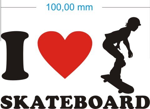 Ich liebe Skateboard - I Love Skateboard Aufkleber MO02